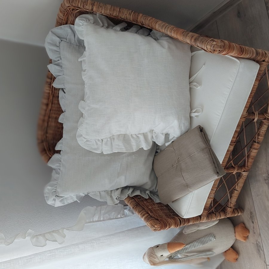 Ľanová obliečka na vankúš biela/ Old White 40*40cm