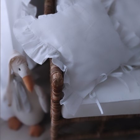 Ľanová obliečka na vankúš biela/Old White 50*50cm