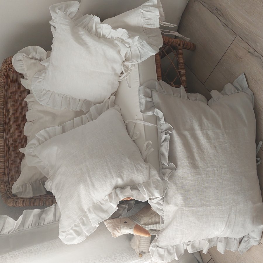 Ľanová obliečka na vankúš stará biela/ Old White 70*50cm