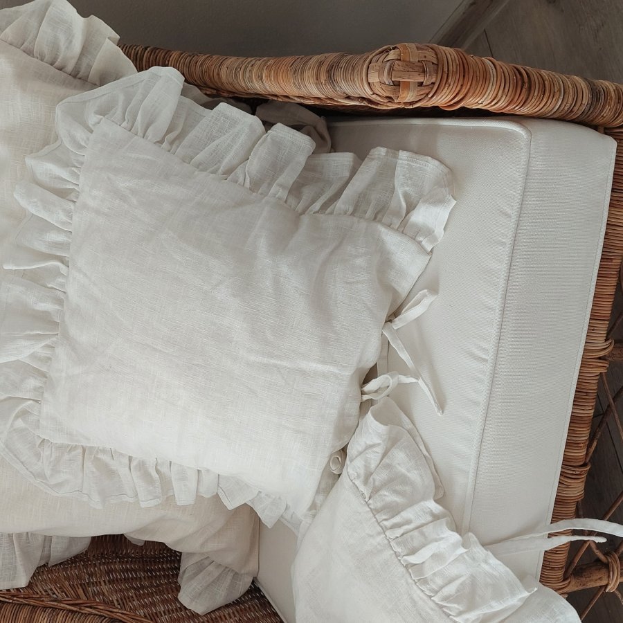 Ľanová obliečka na vankúš stará biela/ Old White 70*50cm