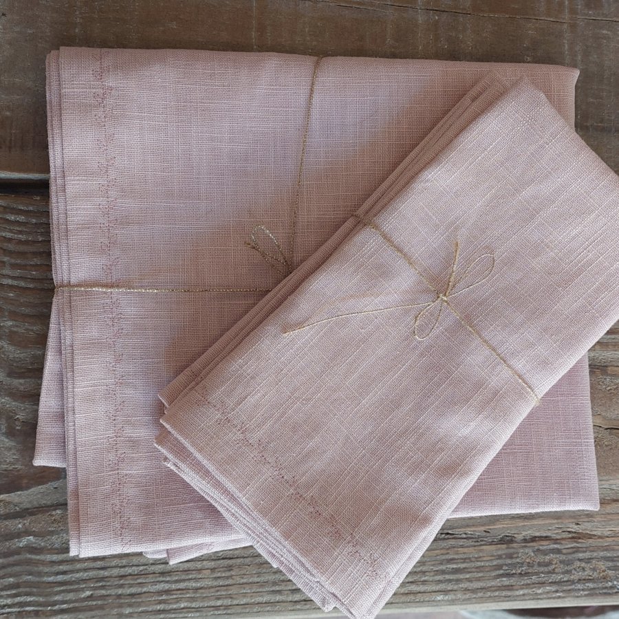 Ľanové obrúsky Old Lilac set 4ks