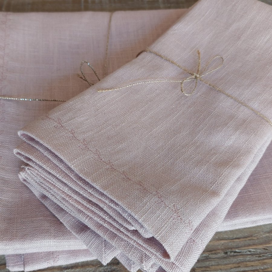 Ľanové obrúsky Old Lilac set 4ks
