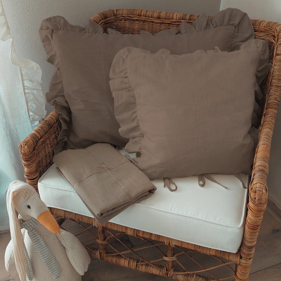 Ľanová obliečka na vankúš Old Linen 40*40cm /hnedá