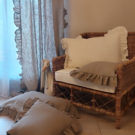 Ľanová obliečka na vankúš Old Linen 50*50cm/hnedá