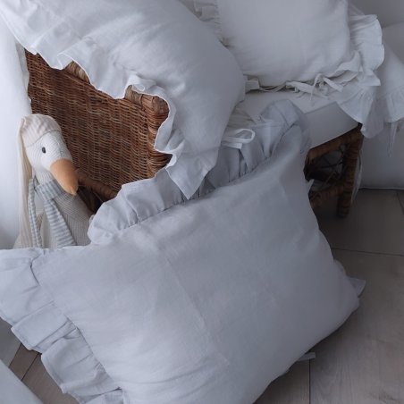 Ľanová obliečka na vankúš Light Grey 40*40cm