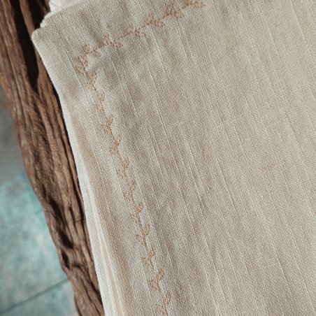 Ľanový obrus /štóla maslová / butter creme /160*45 cm