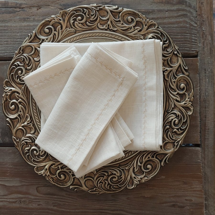 Ľanové obrúsky butter creme set 4ks