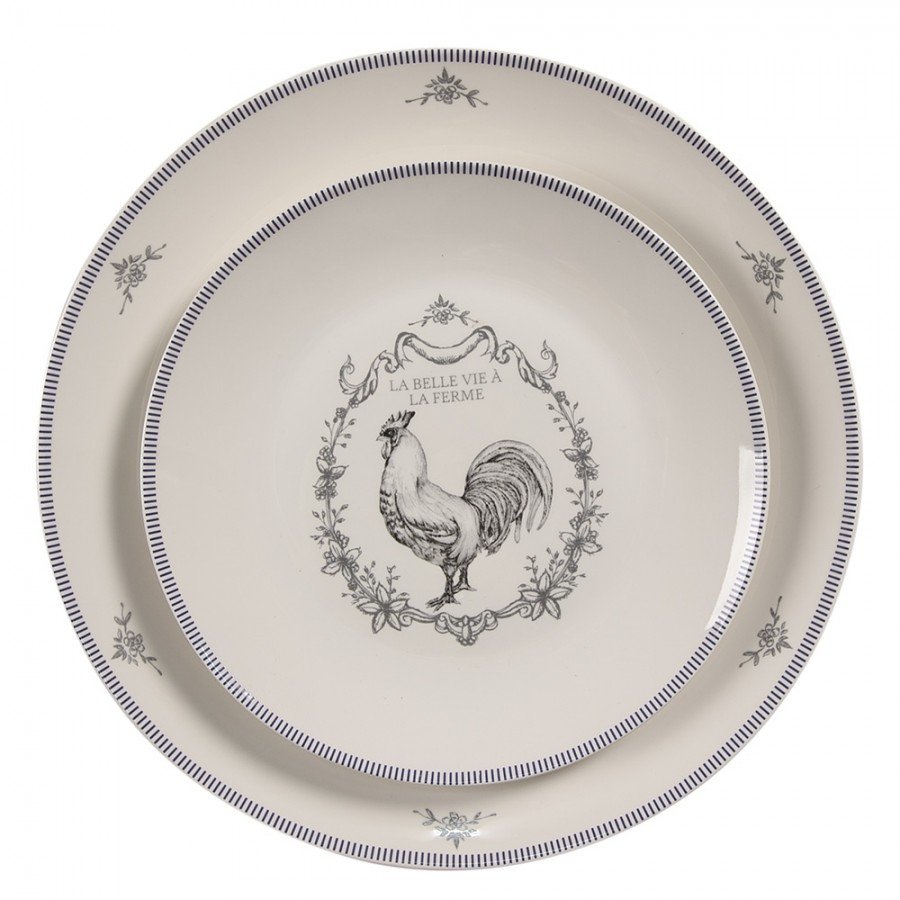 Porcelánový dezertný tanier DEVINE FRENCH ROOSTER /set 4ks