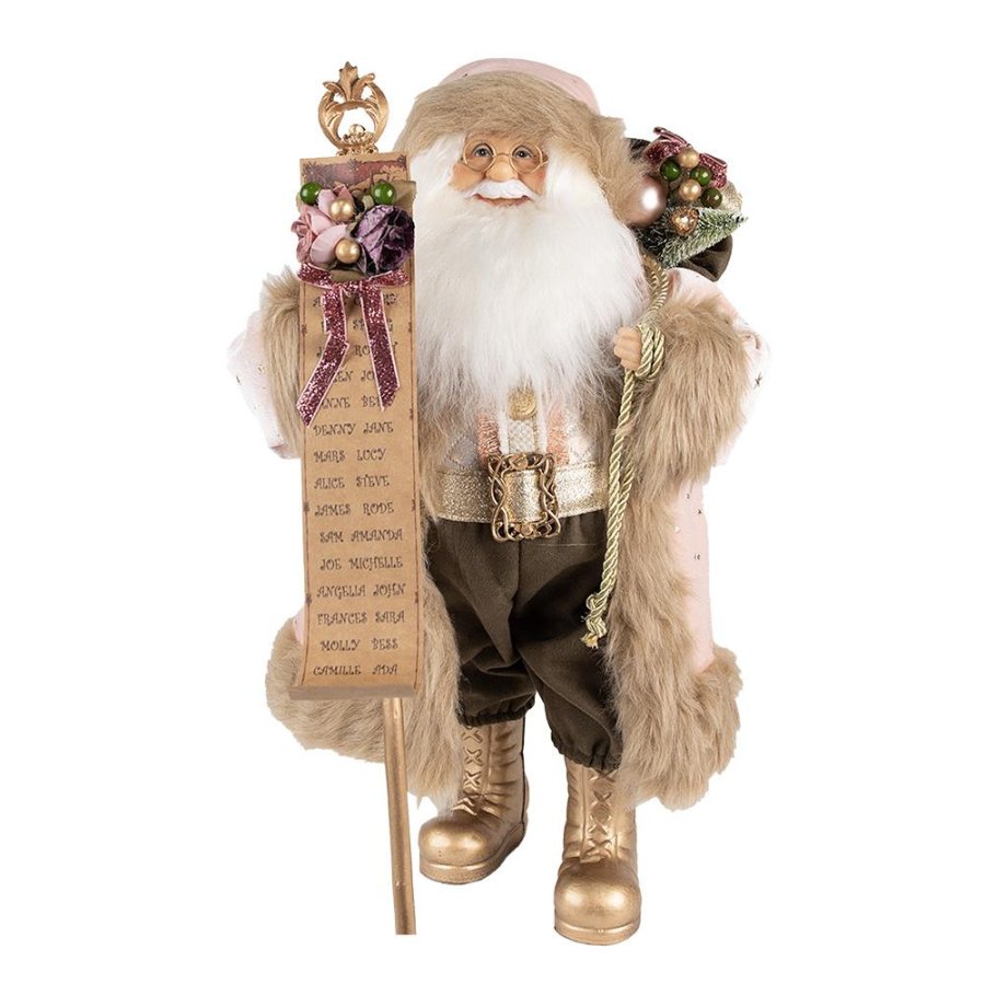 Santa Claus Pink/gold 47 cm