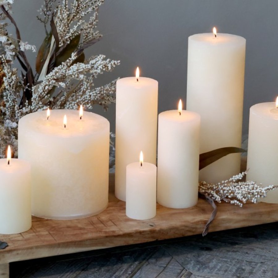 Krémová sviečka macon Pillar candle 40h
