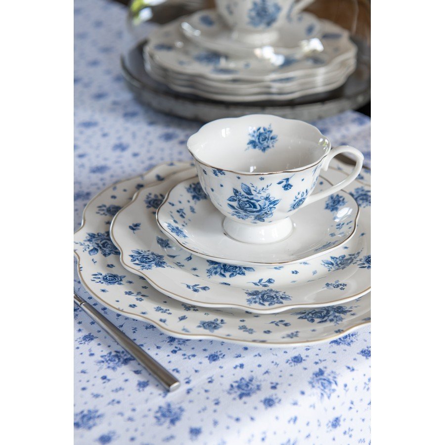 Porcelánový dezertný tanier BLUE ROSE BLOOMING