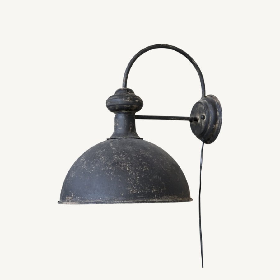 Nástenná industriálna lampa tmavá