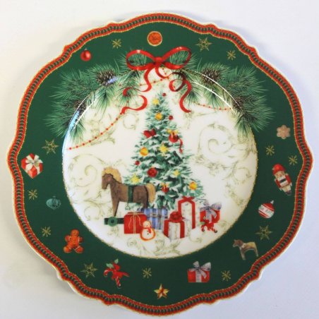 Dezertný vianočný porcelánový tanierik