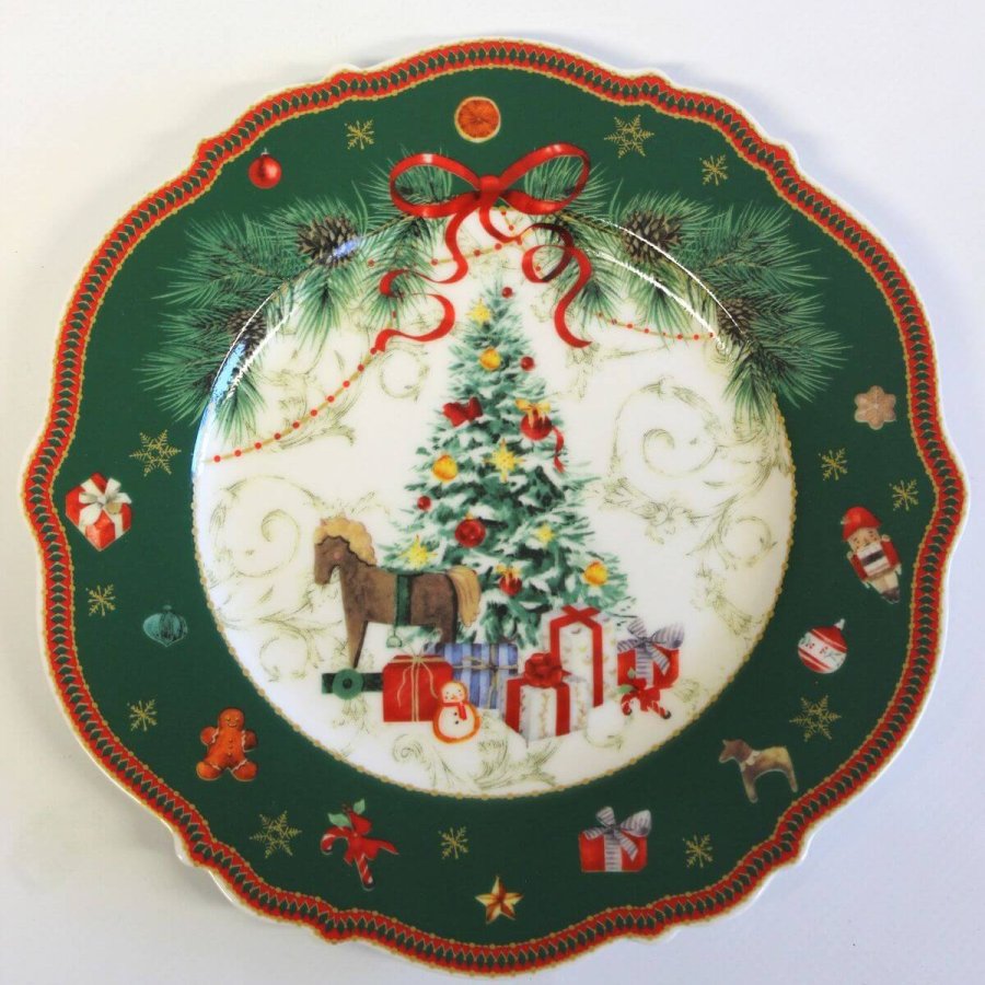 Dezertný vianočný porcelánový tanierik