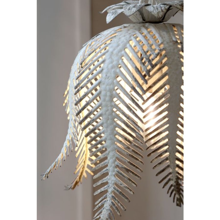 Lampa s listami biely kov