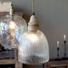 Sklenená lampa s drevom 33cm