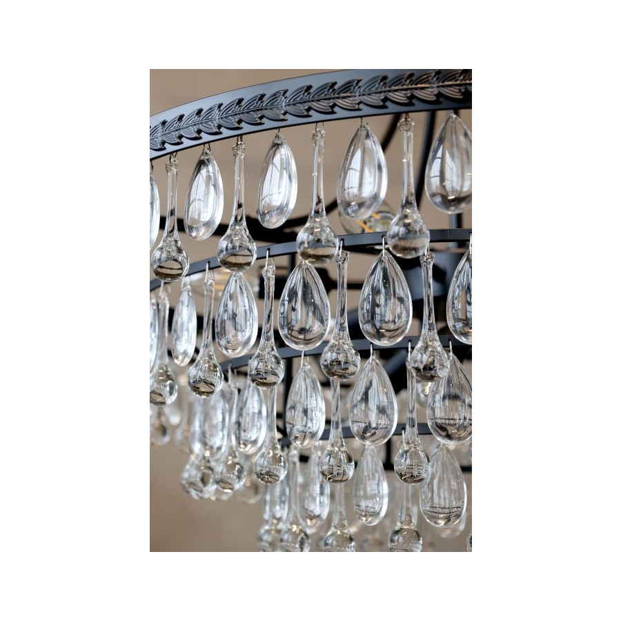 Luster Versailles so sklenenými štrasmi v tvare kvapky