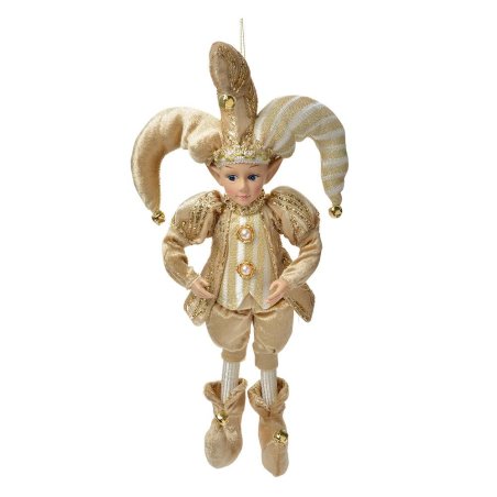 Vianočný škriatok krémovo-zlatý 38cm