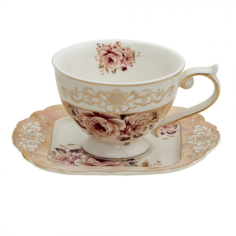 Elegance šálka s podšálkou set 4 kusy