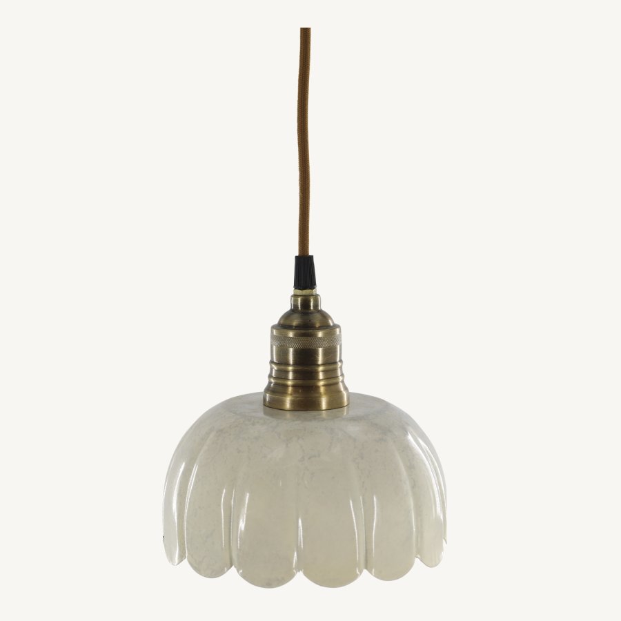 Lunel lampa v smaltovanej krémovej farbe