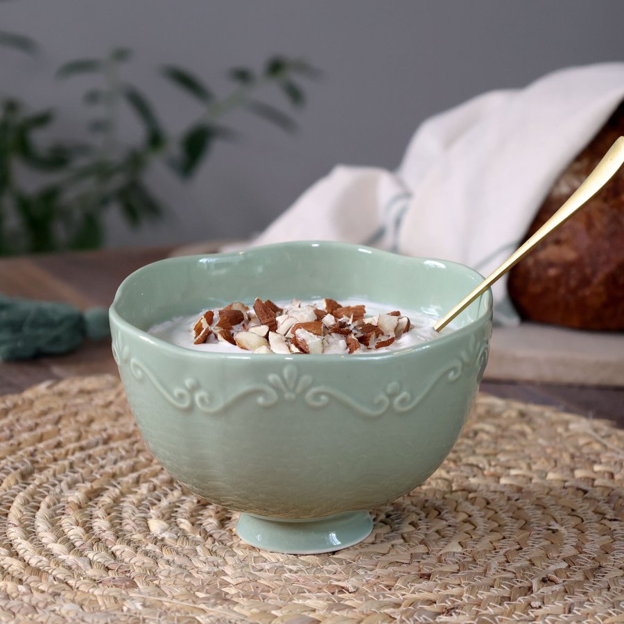 Provence Bowl – Porcelánová miska v šalviovo-zelenej farbe (650 ml)