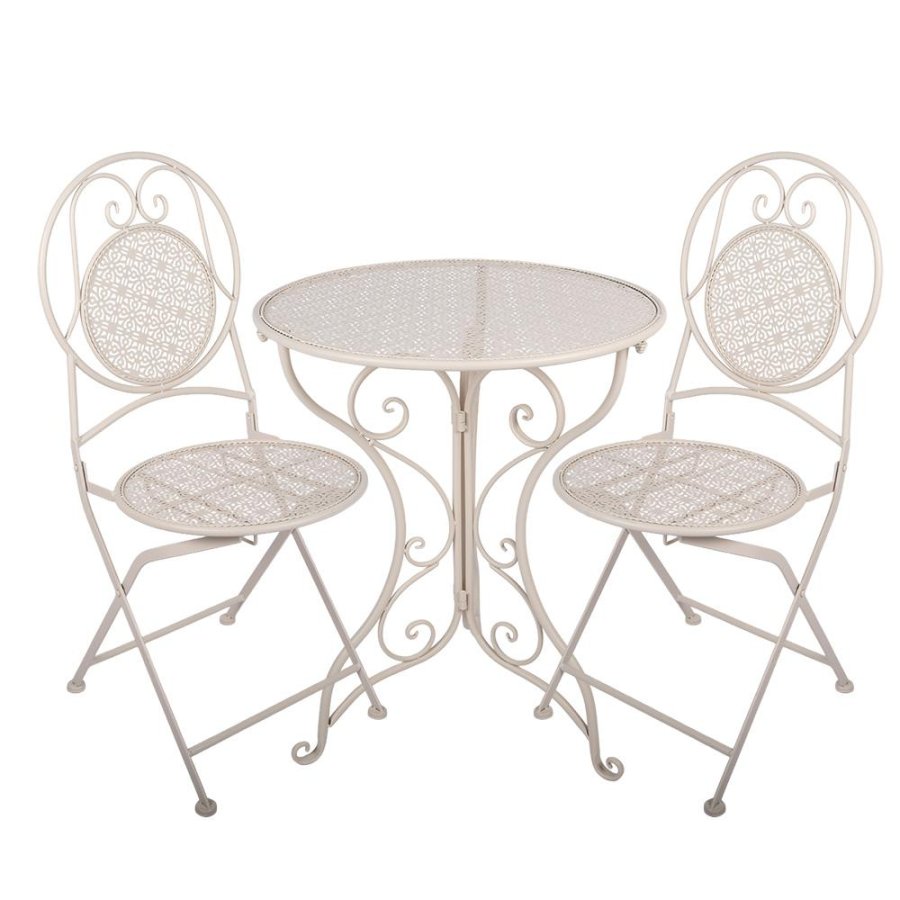 Biely kovový bistro set 1+2