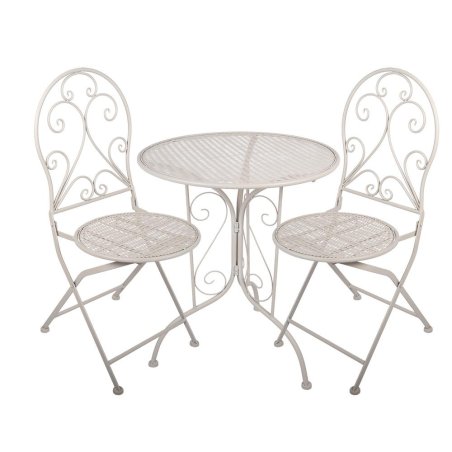 Biely kovový bistro set