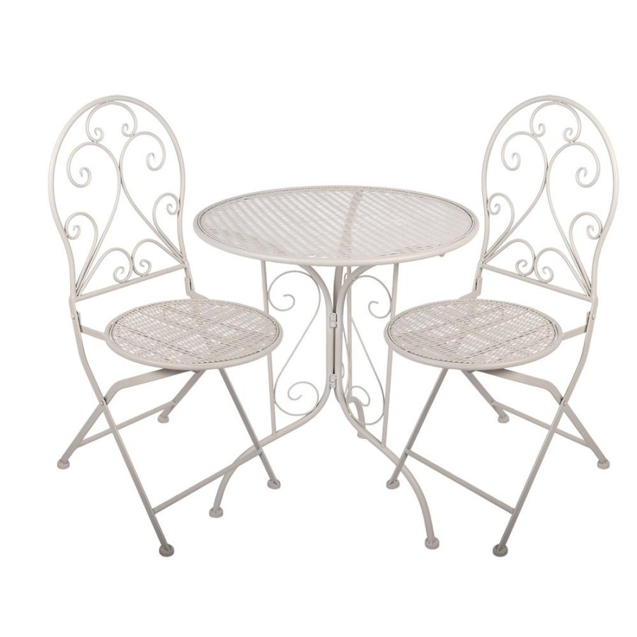 Biely kovový bistro set