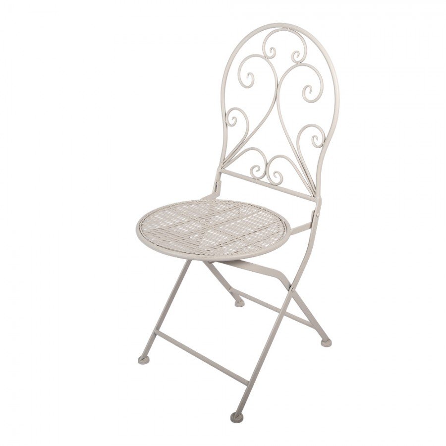 Biely kovový bistro set