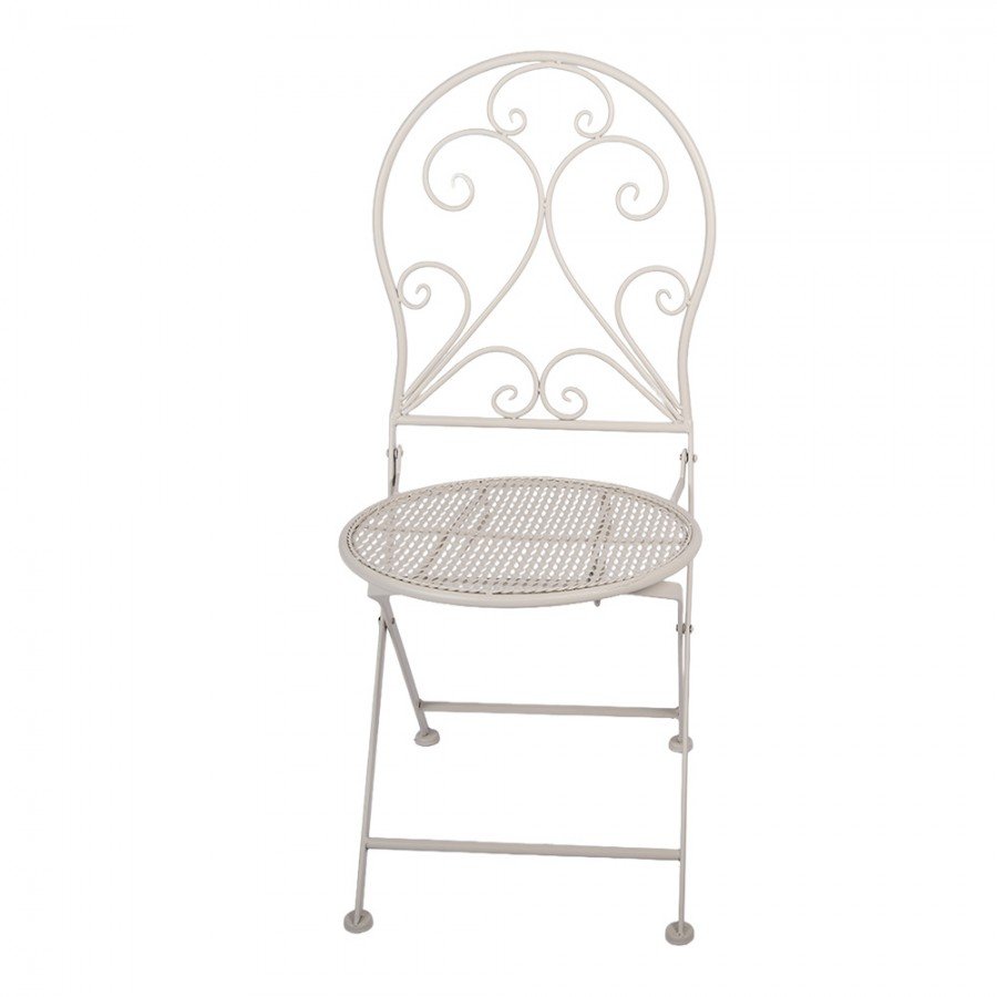 Biely kovový bistro set