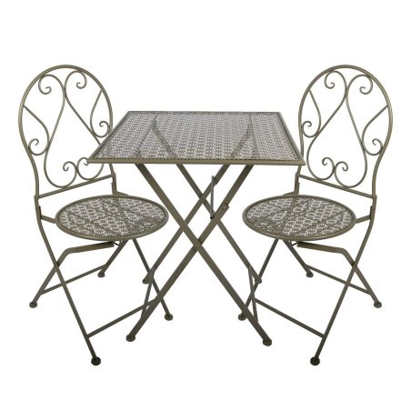 Kovový záhradný bistro set zelený 2+1
