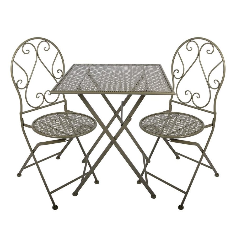 Kovový záhradný bistro set zelený 2+1
