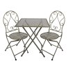 Kovový záhradný bistro set zelený 2+1