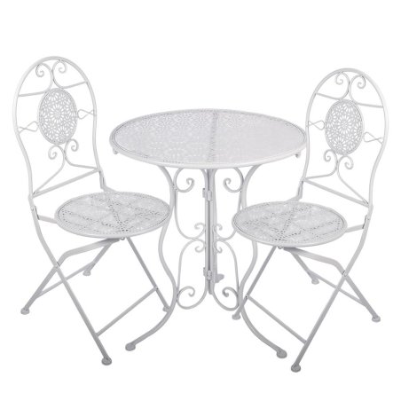 Kovový bistro set Biely