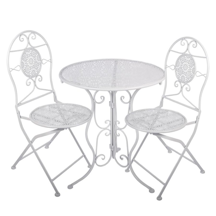 Kovový bistro set Biely