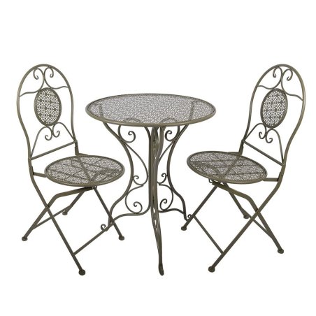 Kovový záhradný bistro set zelený