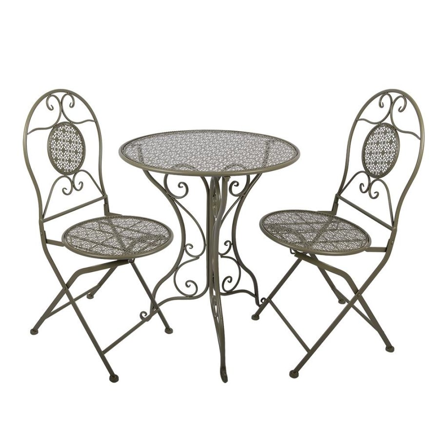 Kovový záhradný bistro set zelený