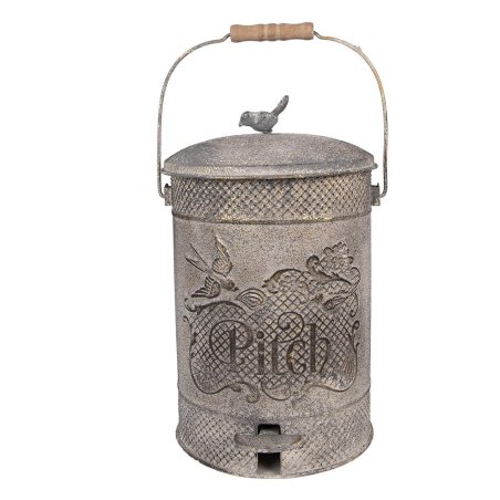Nášlapný kovový koš s vtáčkom