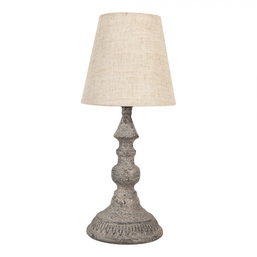 Stolová lampa sivá Ø 14 × 32 cm | Clayre & Eef