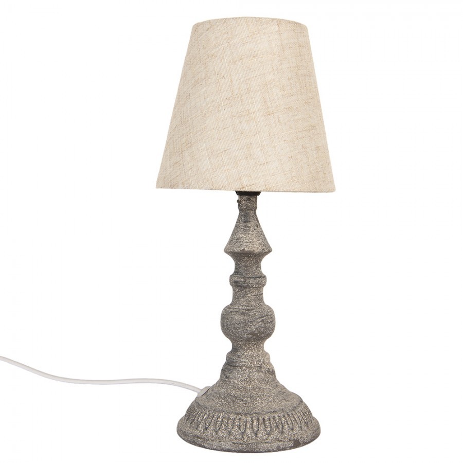 Stolová lampa sivá Ø 14 × 32 cm | Clayre & Eef