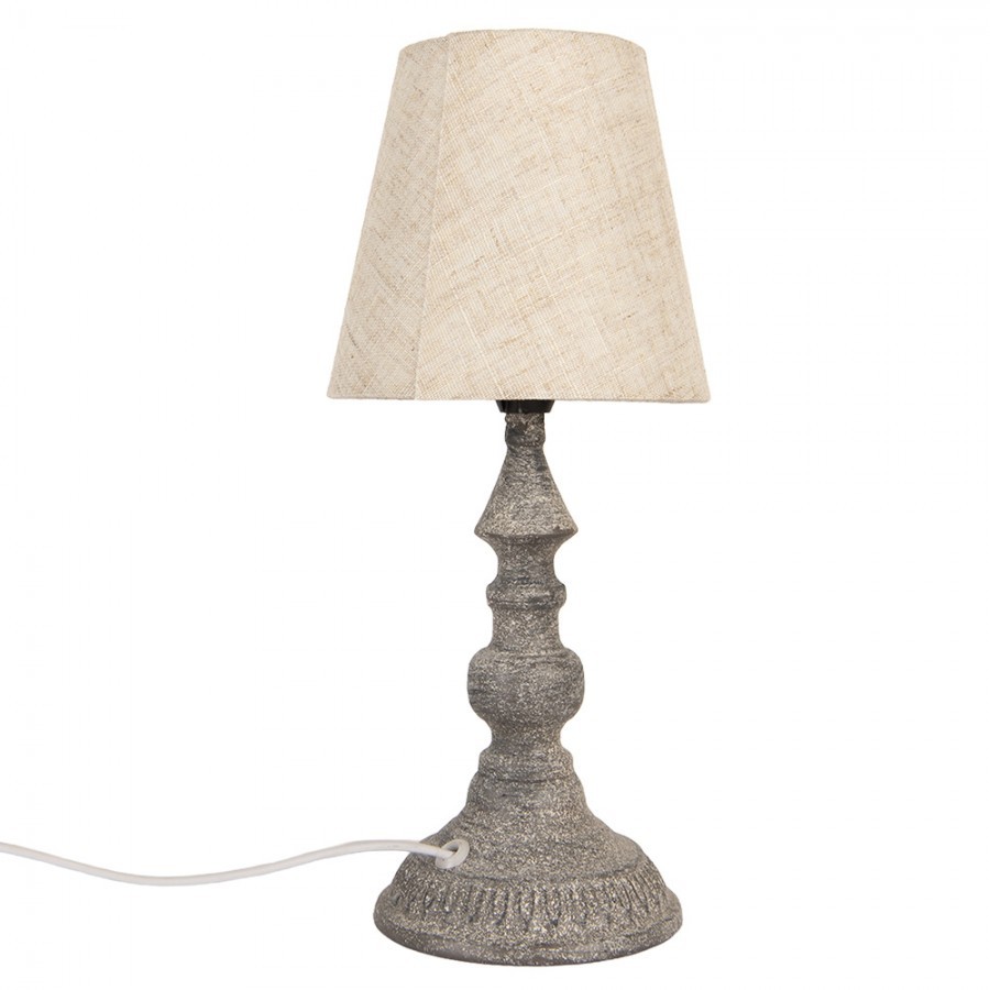 Stolová lampa sivá Ø 14 × 32 cm | Clayre & Eef