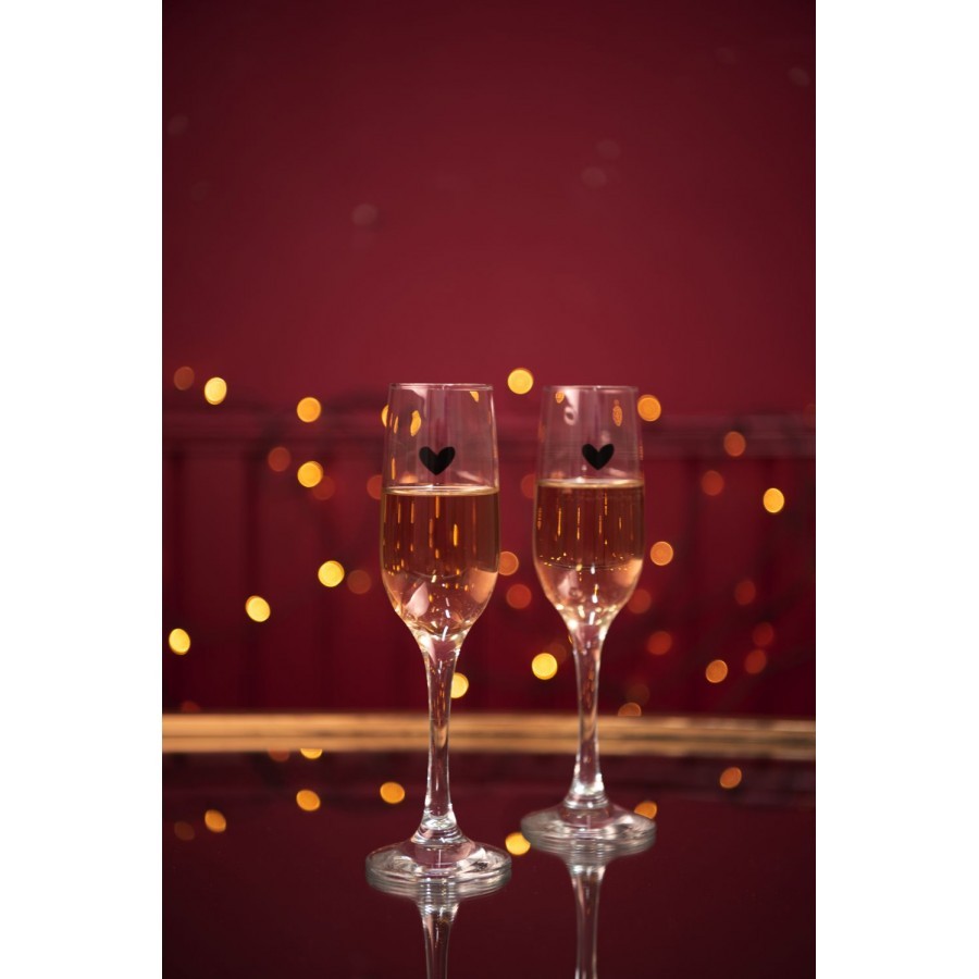 Pohár na sekt LOVE BIRDS 200 ml | Clayre & Eef sada 6 kusov