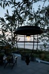Závesný solárny sklenený lampáš 26 cm – Starožitný zinok
