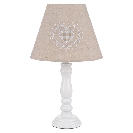 Stolová  vintage biela lampa so srdcom |