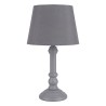 Šedá Vintage  drevená stolná lampa s textilným tienidlom –