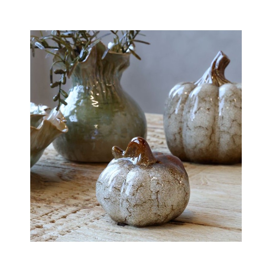 Keramická tekvica Pumpkin antique white | PALAST