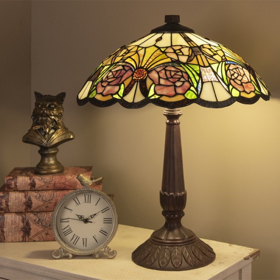 Stolná lampa Tiffany FLOWERS