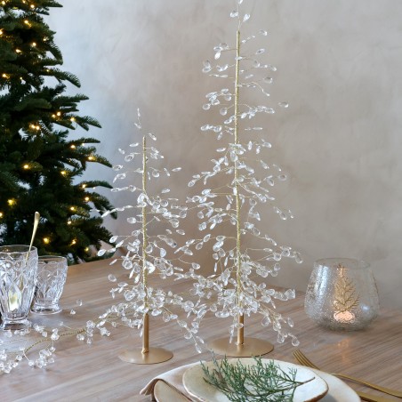 Vianočný stromček s prizmami a zlatým drôtom – 61 cm