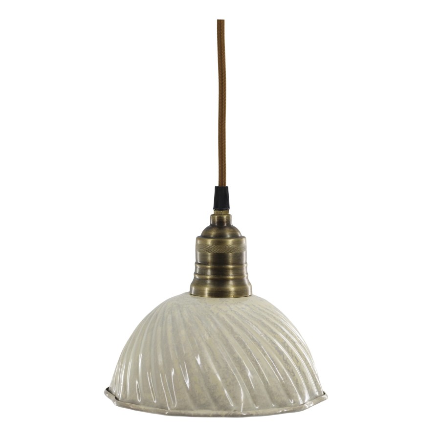 LUNEL krémová smaltovaná kovová lampa E27
