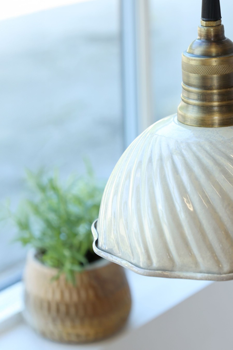 LUNEL krémová smaltovaná kovová lampa E27
